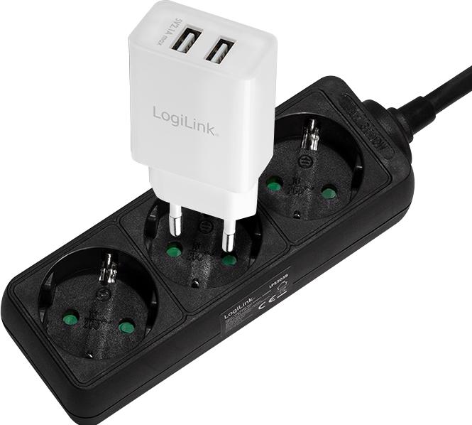 Actual product image LogiLink socket strip (3 x, CEE 7/3, 1.50 m)