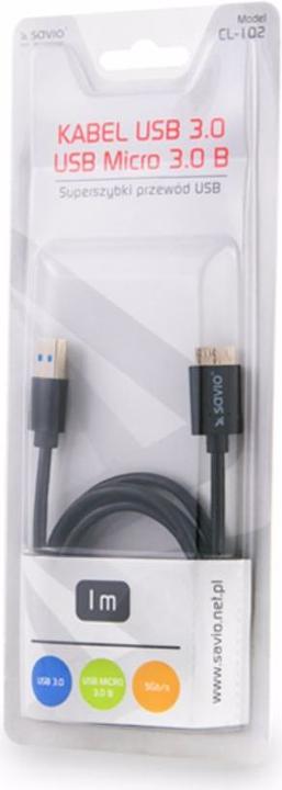 Actual product image Savio USB A-Micro B USB (1 m, USB 3.2 Gen 1)
