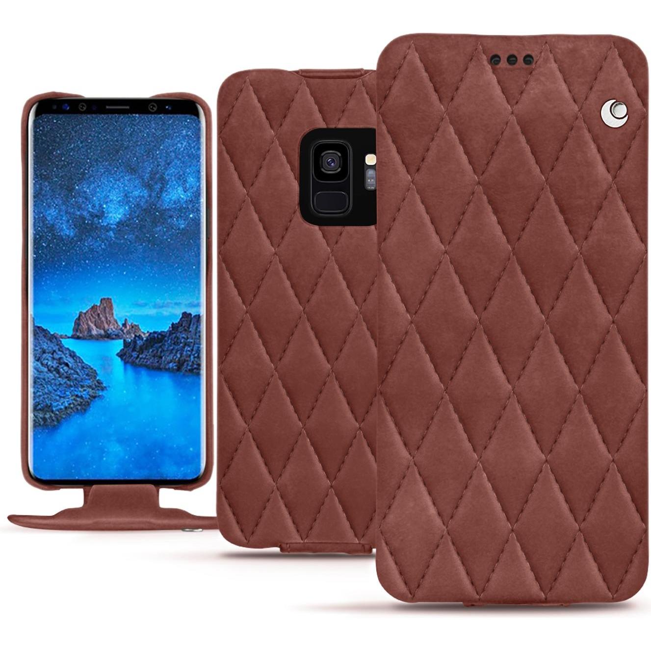 Noreve Lederschutzhülle vertikal (Samsung Galaxy S9), Smartphone Hülle, Rot