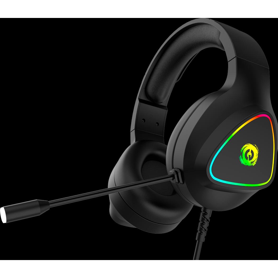 Canyon GH-6, Shadder gaming headset, USB / 2x 3.5mm jack, 2m cable, multicolor RGB backlight, black (Kabelgebunden), Gam...