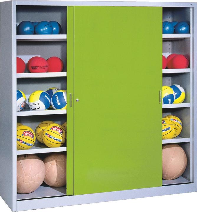 Image du produit C+P Armoire à balles (hxlxp : 195x190x60 cm, avec portes coulissantes en tôle pleine, type 4)