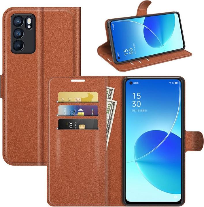 Actual product image Cover-Discount OPPO Reno6 - leather case cover brown (Oppo Reno 6)