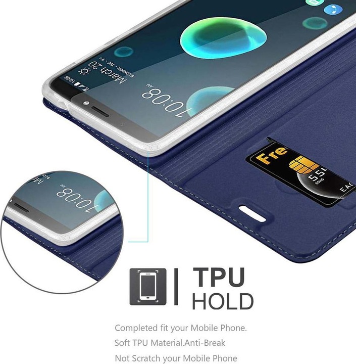 Actual product image Cadorabo Book Classy Style Cover (HTC Desire 12+)