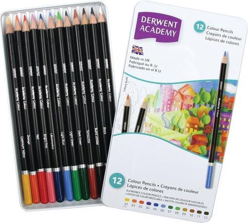 Immagine prodotto Derwent Matite colorate in latta multicolore, 12 pezzi (Multicolore, 12 x)