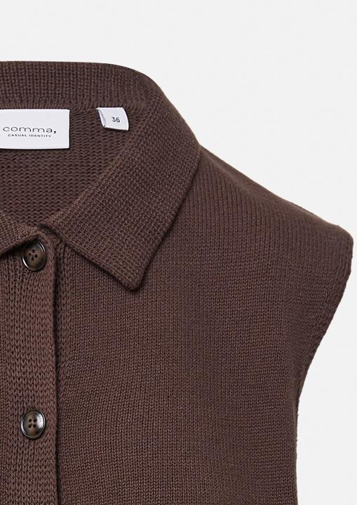 Image du produit Comma Strickjacke Strickweste aus Baumwollmix mit Umlegekragen (38)