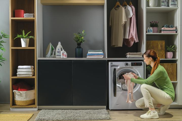 Actual product image Hoover H-WASH 350 Slim 7kg Washing Machine, Class A-10%, 1300 rpm, White, H3WPS4376TAMB6-S (7 kg, Left)