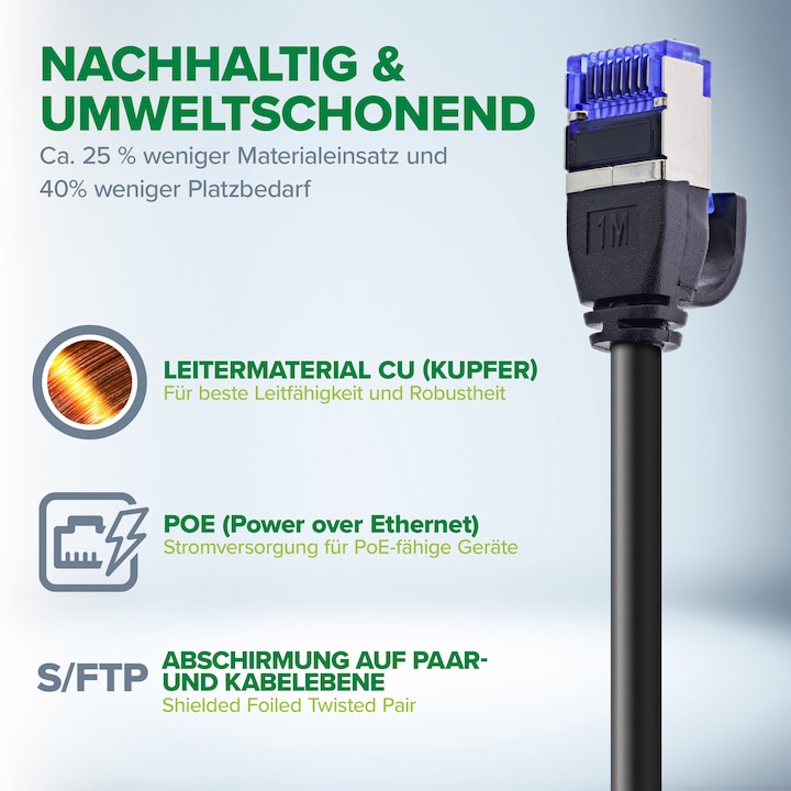 Produktbild InLine Patchkabel Slim (S/FTP, CAT6a, 30 m)