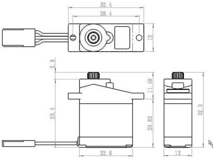 Actual product image Savöx Micro Servo SH-0255MG+ Digital, Metal Gear, 3.9 kg