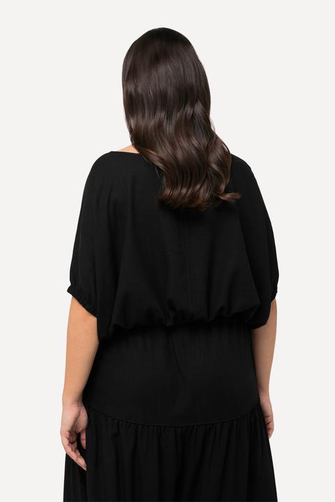 Produktbild Ulla Popken Bluse, Leinenmix, Oversized, U-Boot-Ausschnitt, Halbarm (58)