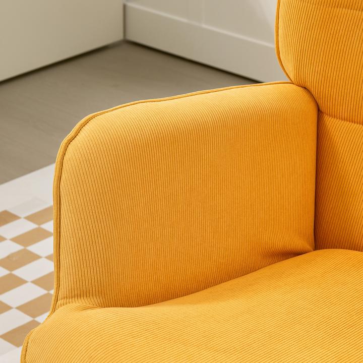Produktbild Homcom Ohrensessel mit Hocker Kord Orange