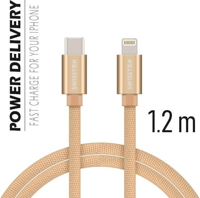 Swissten Cavo dati in tessuto USB-C / Lightning 1,2 M (1.20 m)