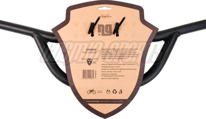 NG Sports Sumakk flat rate handlebars, 31.8mm, 760x0mm, 15°, 120mm, matte black (31.80 mm)