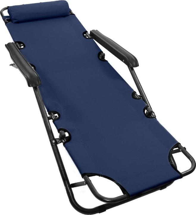 Actual product image VCM klappbare Sonnenliege Relaxliege Liegestuhl Navy Klappliege Stahl (155 cm)