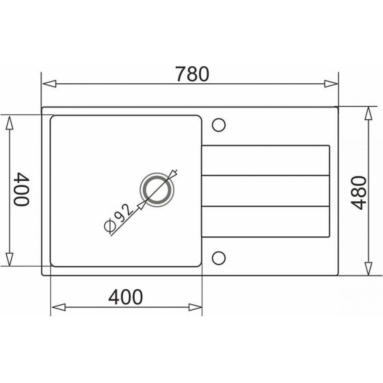 Thumbnail - Pyramis, Spülbecken, Spülbecken Sparta Plus 78x48 1b 1D Schwarz (48 cm, 78 cm)