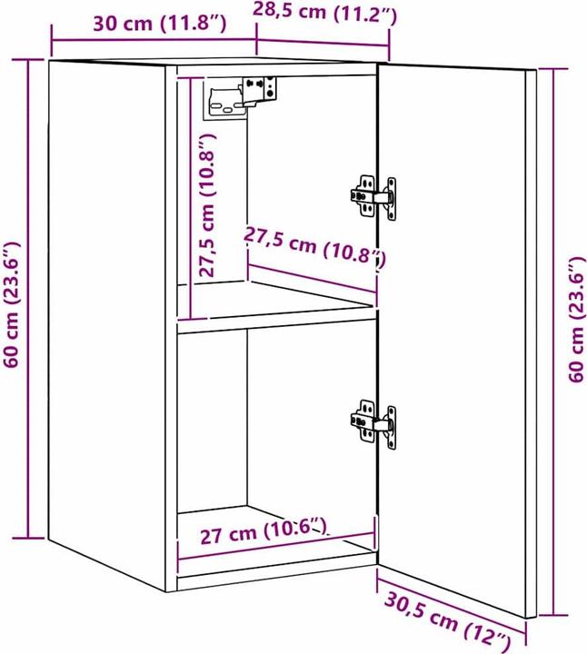 Actual product image vidaXL TV stand (30 x 30.50 x 60 cm)