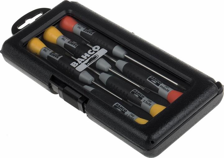 Produktbild Bahco Schraubendreher-Satz mit Präzisionsgriff für Schlitz- und Phillips-Schrauben, 1,5-3 mm und PH0-PH1 (Schlitzschrauben)