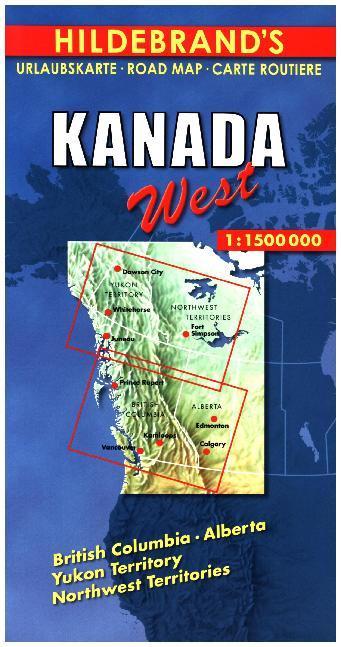 Actual product image Canada West 1 : 1 500 000. Hildebrand's vacation map