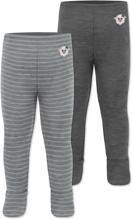 Normani 2er Pack Baby Merino Unterhose mit Füssen - 9539