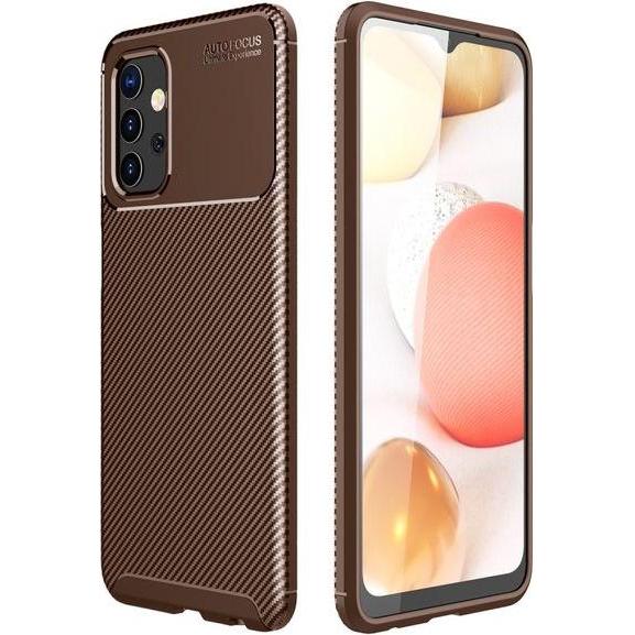 MU Style Carbon Fiber TPU Softcase Series (Samsung Galaxy A32 5G), Smartphone Hülle, Braun
