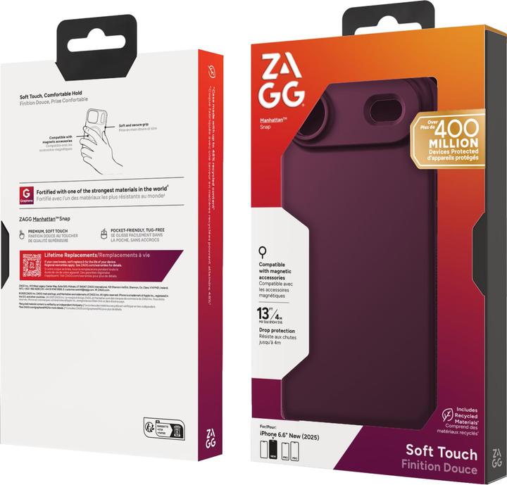 Actual product image Zagg Case für Apple iPhone Air Manhattan Snap black cherry (Apple iPhone 17 Pro)