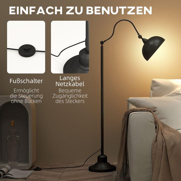 Actual product image Swisshandel24 Stehlampe im Vintage-Design, verstellbare Stehleuchte für Wohnzimmer, Schwarz (E27)