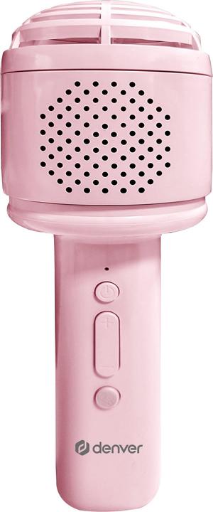 Actual product image Denver Bluetooth Karaoke Microphone Speaker with fluffy top - Pink