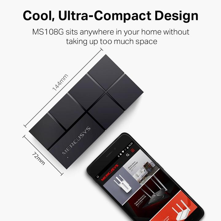 Immagine prodotto Mercusys Interruttore di rete MS108G Gigabit Ethernet non gestito (10/100/1000) (8 porte)