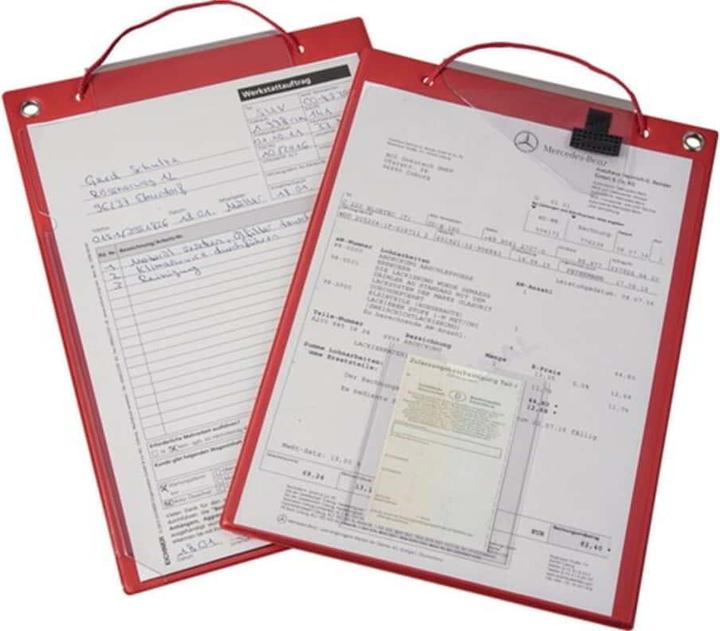 Produktbild Eichner Auftragstasche mit Klettverschluss u.2 Fächer DIN A4 rot (A4, 10x)