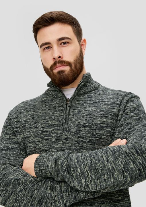 Produktbild s.Oliver Strickpullover Troyer-Pullover aus Moulinegarn (3XL)