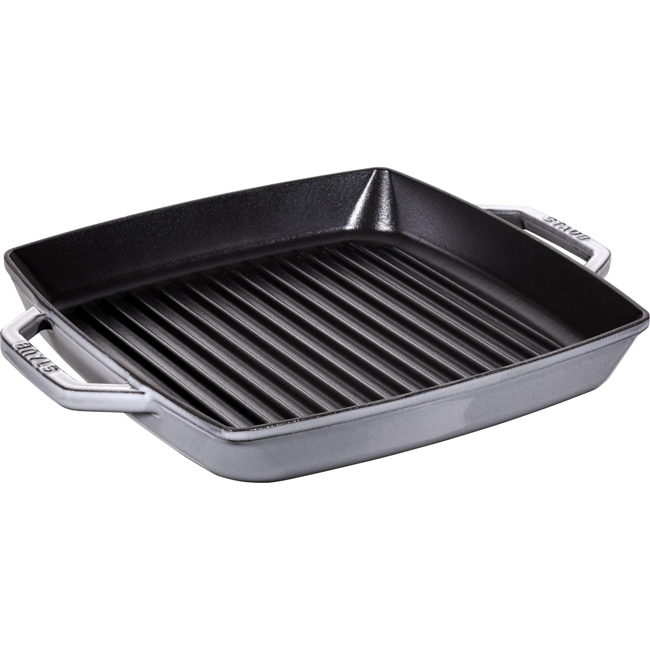 Staub Grillpfanne mit 2 Griffen, Pfanne + Kochtopf, Grau