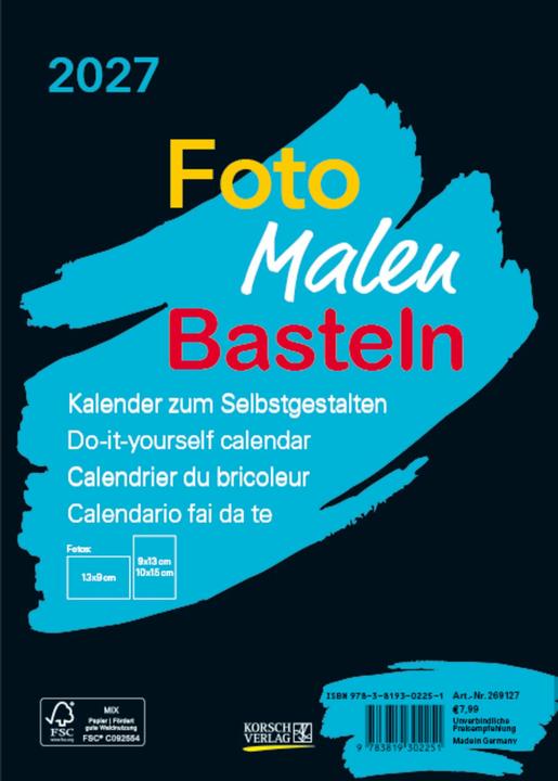Produktbild Foto-Malen-BastelnBastelkalenderA5schwarz2027 (A5)