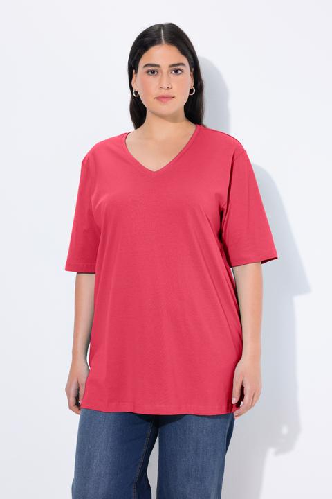 Produktbild Ulla Popken T-Shirt, Basic, Relaxed Fit, V-Ausschnitt, Halbarm (62)