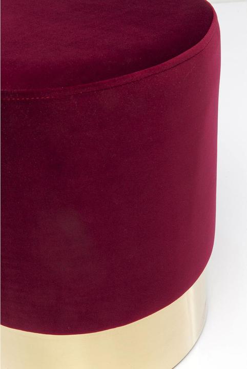 Actual product image Kare Design Stool Cherry Bordeaux Brass Ø35cm