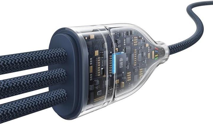 Actual product image Baseus Flash Series Typ C auf C+C+C Schnellladekabel 480 Mbps Blau (1.50 m, USB 2.0, 100 W)