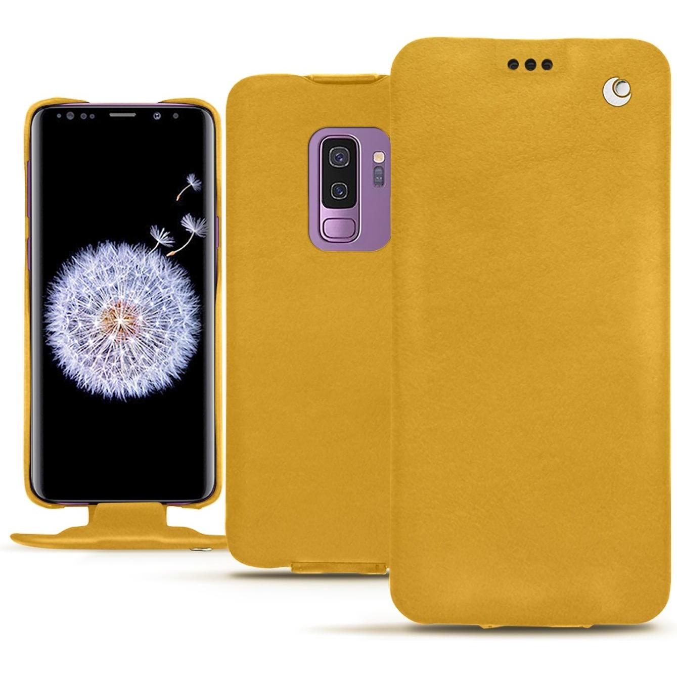 Noreve Lederschutzhülle vertikal (Samsung Galaxy S9+), Smartphone Hülle, Orange