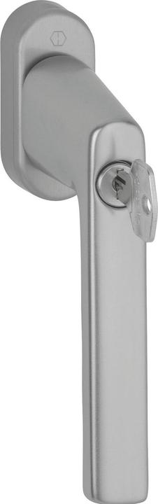 Hoppe Window handle Hamburg 0700LS/U26 100NM aluminium F9 aluminium steel-coloured 32-42 mm lockable