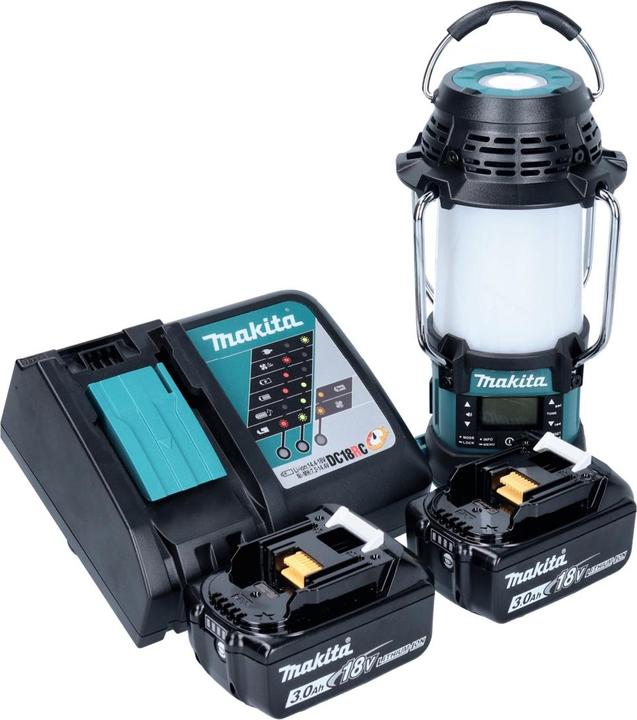 Produktbild Makita DMR 056 RF Akku Radio 18 V FM DAB+ mit Laterne 360° Taschenlampe IP65 + 2x Akku 3,0 Ah + (DAB+, AM, FM, Bluetooth)
