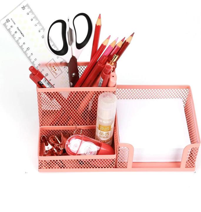 Produktbild Alopini Mesh Schreibtisch Organizer Metall Büro Aufbewahrungsbox mit Fach Briefpapierhalter Bürobedarf