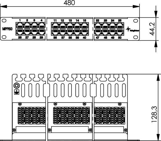 Actual product image Telegärtner ISDN/Telephone Patch Panel MPPI50-H