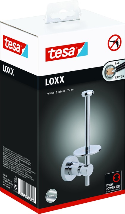Actual product image tesa LOXX WC replacement roll holder incl. adhesive solution without drilling