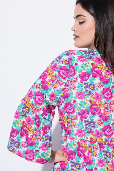 Produktbild Angel of Style Tunika-Bluse, Ausschnitt mit Knopfleiste, 3/4-Ärmel, Volants (46)
