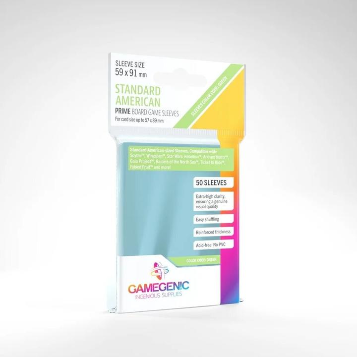 Produktbild Gamegenic GGS10051ML - PRIME Hüllen, amerikanische Standardgrösse 59 x 91 mm - Transparent (50 Hüllen)