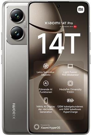 Actual product image Xiaomi 14T Pro (512 GB, Titan Gray, 6.67", Dual SIM, 50 Mpx, 5G)