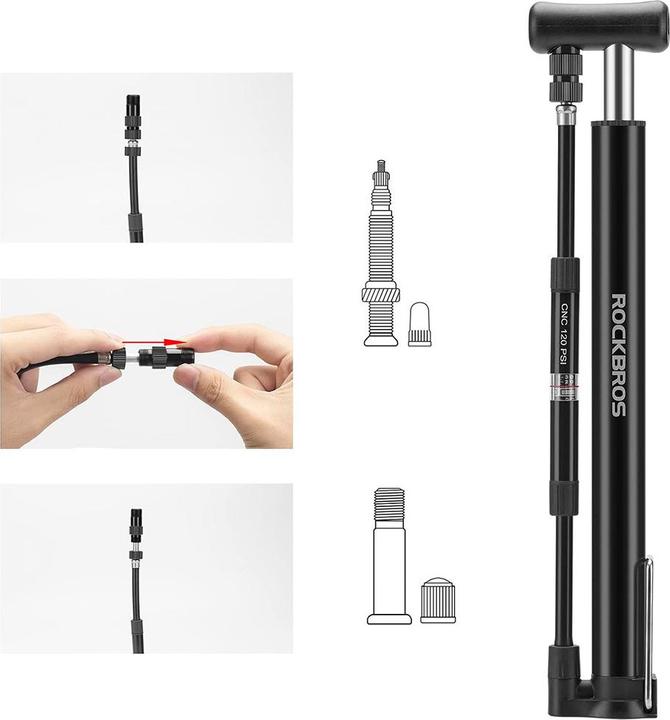 Produktbild Rockbros 42322821001 floor bicycle pump - black
