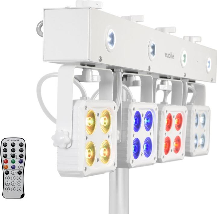 Image du produit Eurolite Set LED KLS-180 blanc + BS-2 UE Pied haut pour enceintes blanc