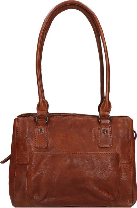 Actual product image Bear Rock Bear Design Rita Leather Shoulder Bag - Cognac