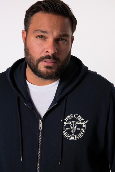 Image du produit John F. Gee Sweat-shirt à capuche, poche kangourou, imprimé sur les manches - jusqu'au 8 XL (6XL)