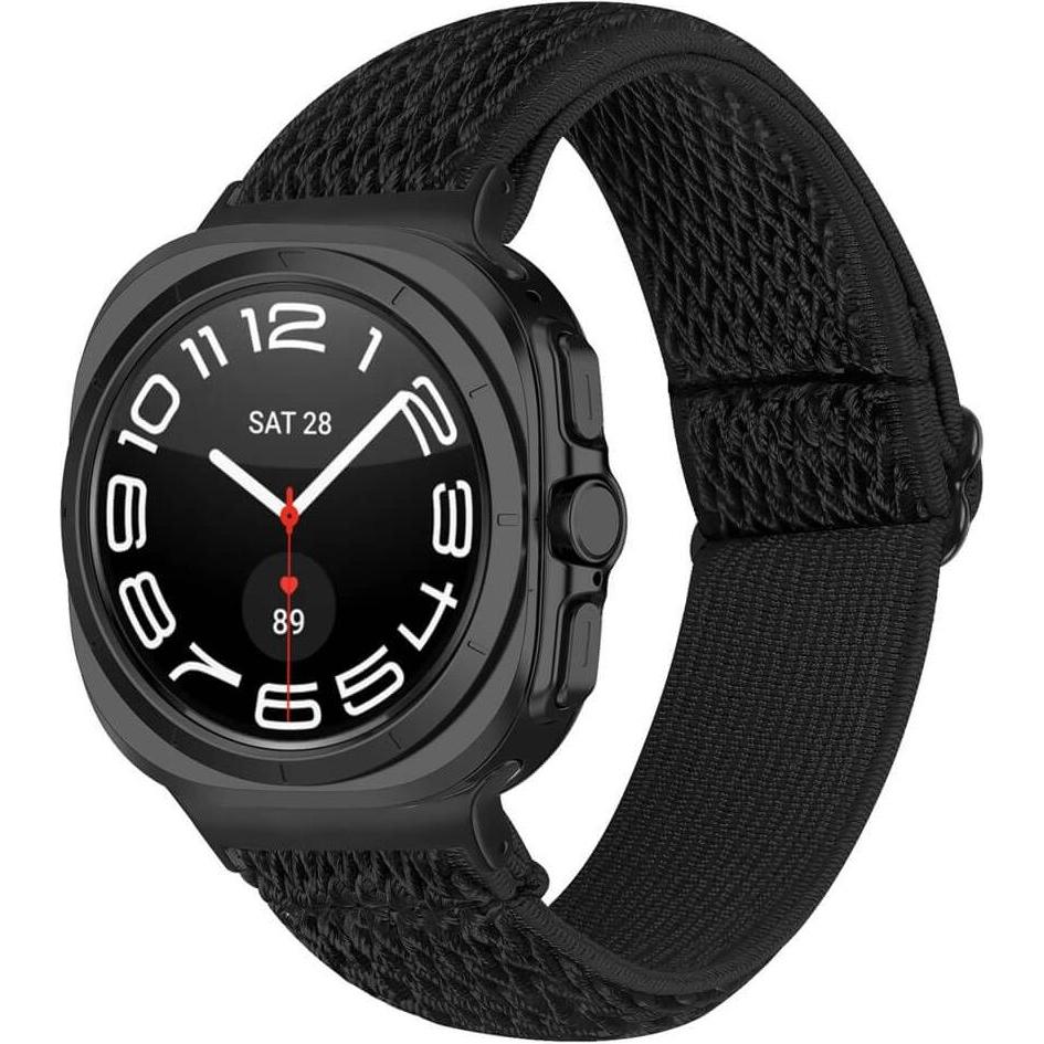 Cover-Discount Samsung Galaxy Watch 8 / Galaxy Watch 8 Classic - Silikon Ersatzband (Nylon), Cinturini per orologi, Nero