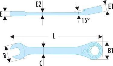 Actual product image Facom Combination ratchet wrench (10 mm)