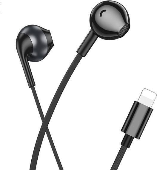 Actual product image Hoco Wired headphones M115 Sagacious universal earphones with microphone iP Black (Cable)